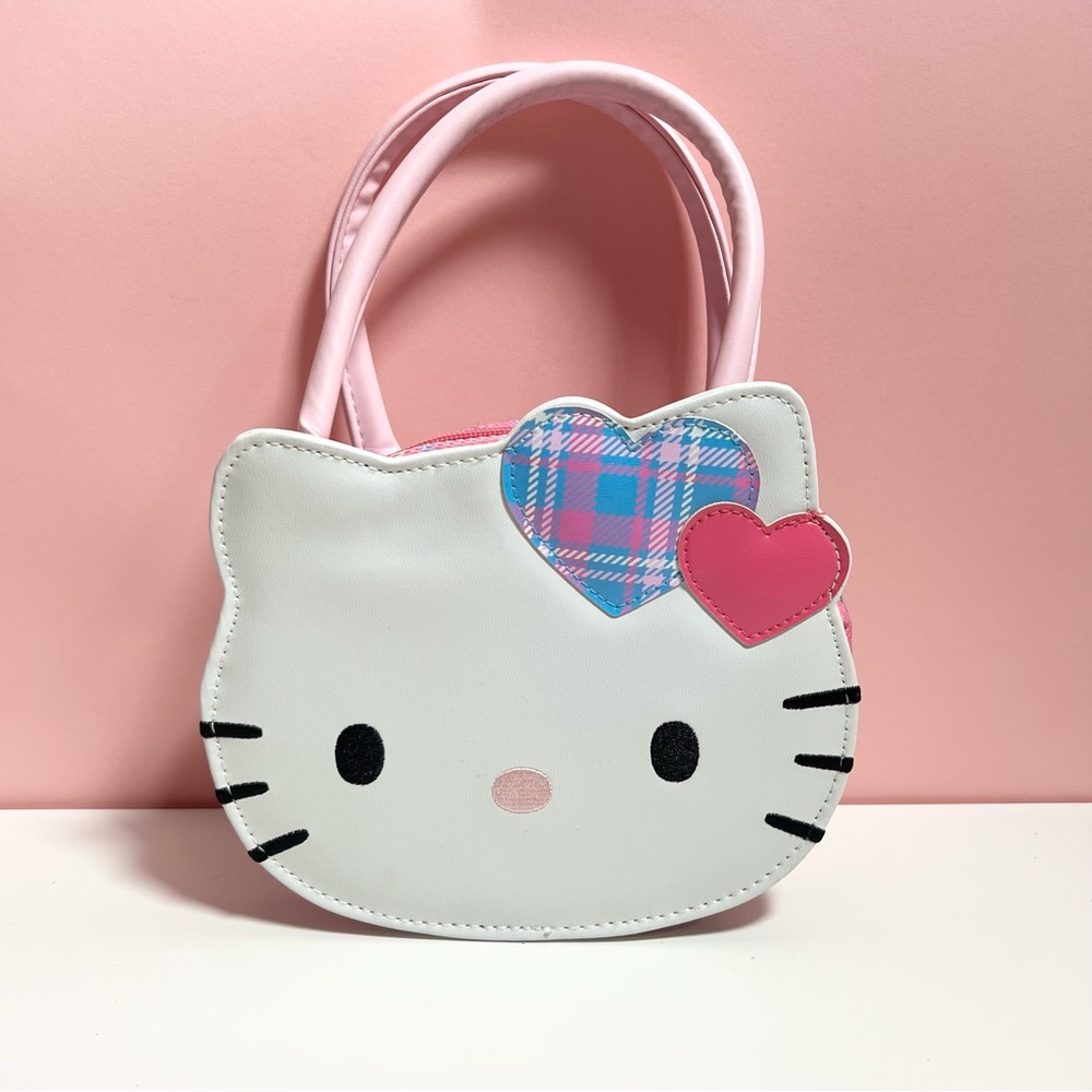 Y2K 2000s mcbling 2008 Sanrio hello kitty plaid heart mini bag
